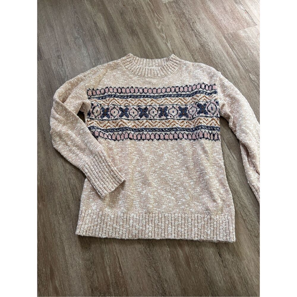 L.L. Bean Women's Cotton Ragg Sweater, Crewneck Fair Isle